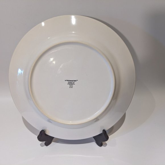Vintage 1992 Vitromaster Atlas Side Plates 4 ceramic stoneware world globe - Picture 5 of 6